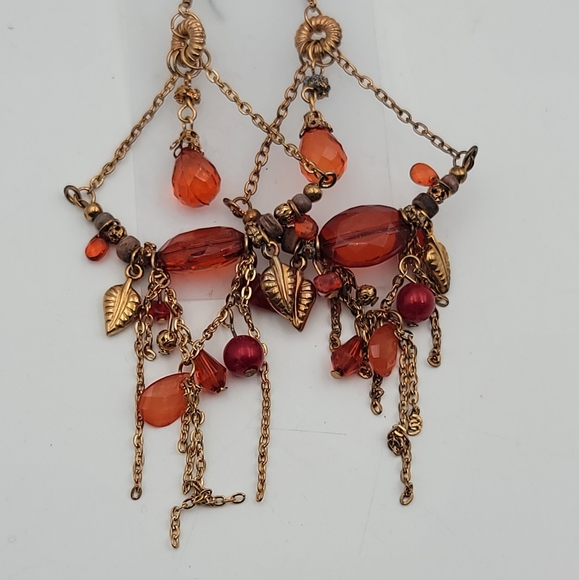 Fashionable sun kissed rhinestone dangling earrings - Picture 2 of 3